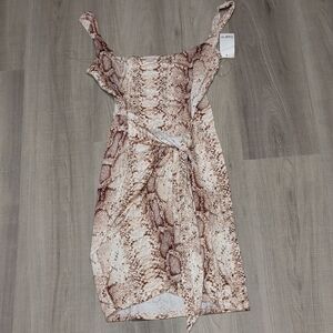 Bar III Beige Snake Print Mini Dress